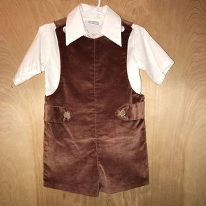 Vintage Great Guy by Good Lad Brown Suede Jon Jon Romper. Size 4T.